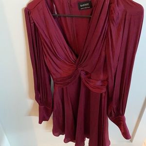 Revolve (Bardot) Wine Dress - Long Sleeve